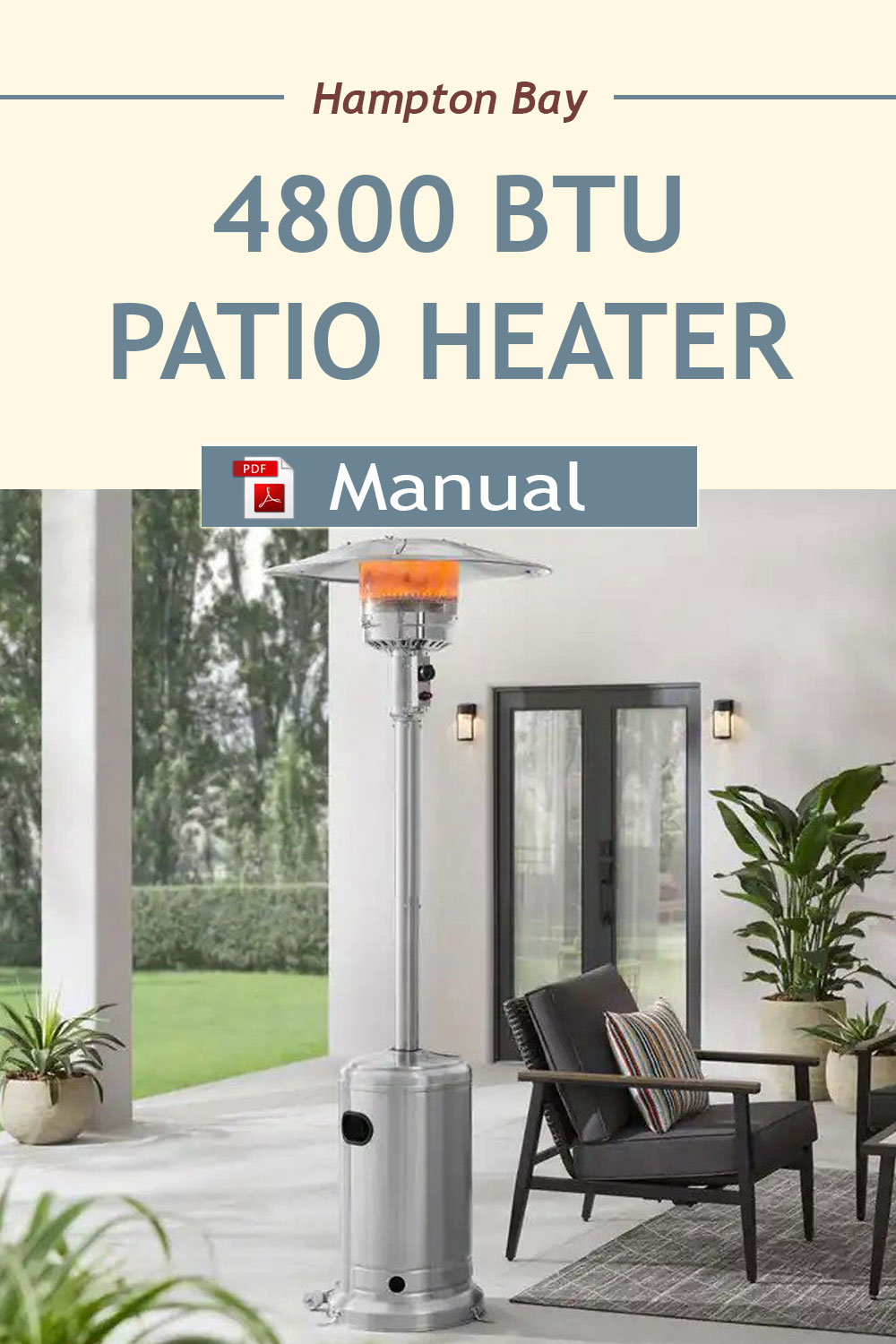 Hampton Bay 48000 BTU Stainless Steel Patio Heater Manual