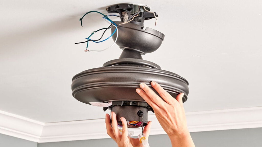 How to Fix a Hampton Bay Ceiling Fan Hanging by Wires