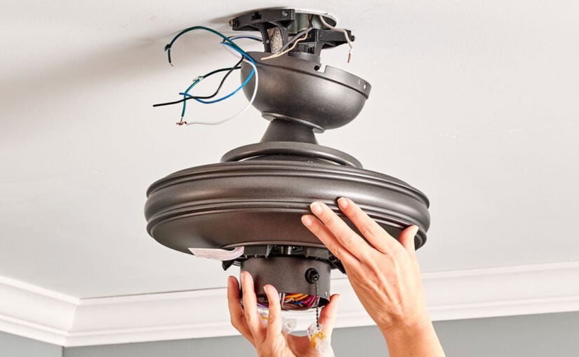 How To Fix A Hampton Bay Ceiling Fan Hanging By Wires 9957